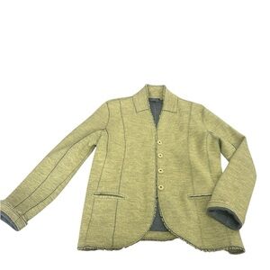 Eileen Fisher Merino Wool Blazer with Fringe Detail, size medium